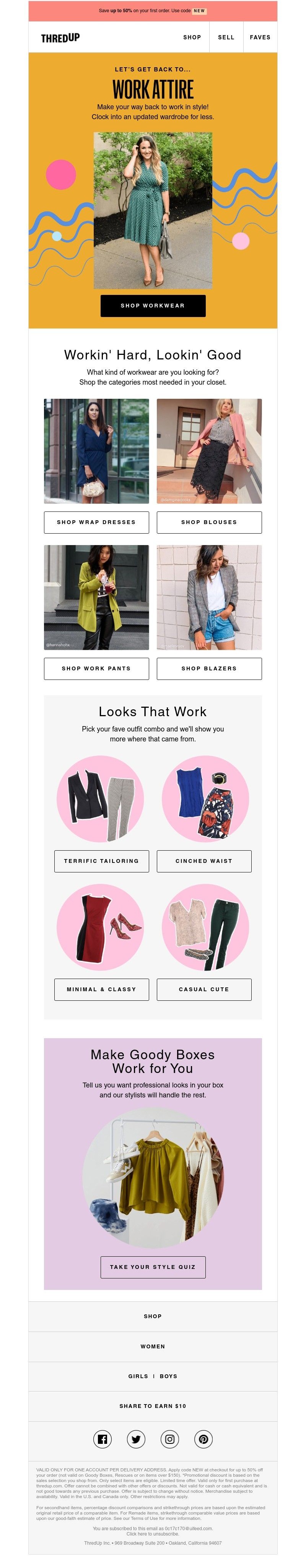 thredUP - LET'S GET BACK TO: Looks for work!