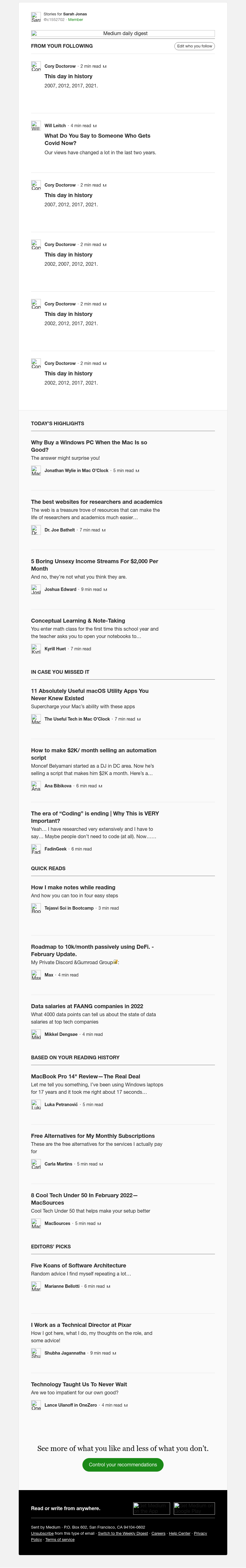 Medium - This day in history | Cory Doctorow