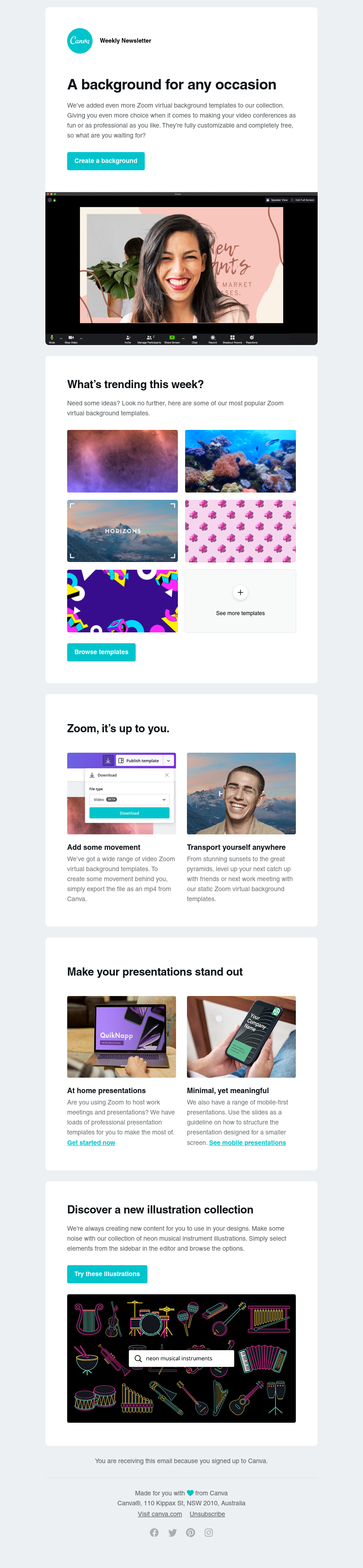 Canva - Did somebody say new Zoom virtual backgrounds?