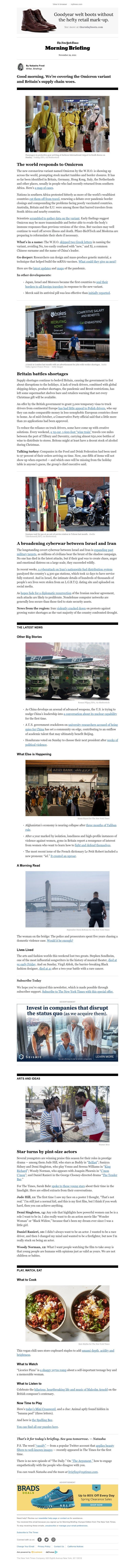 The New York Times - Your Monday Briefing
