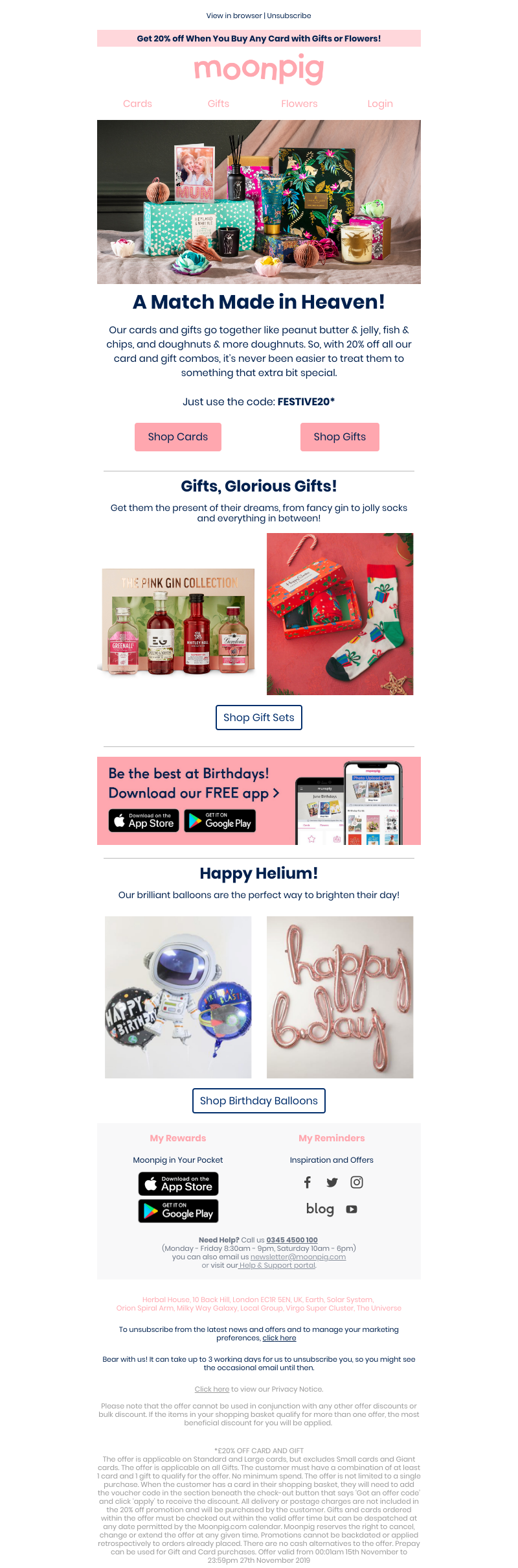 Moonpig - [21/11/2019] - 20% off card and gift combos! 🎁💥