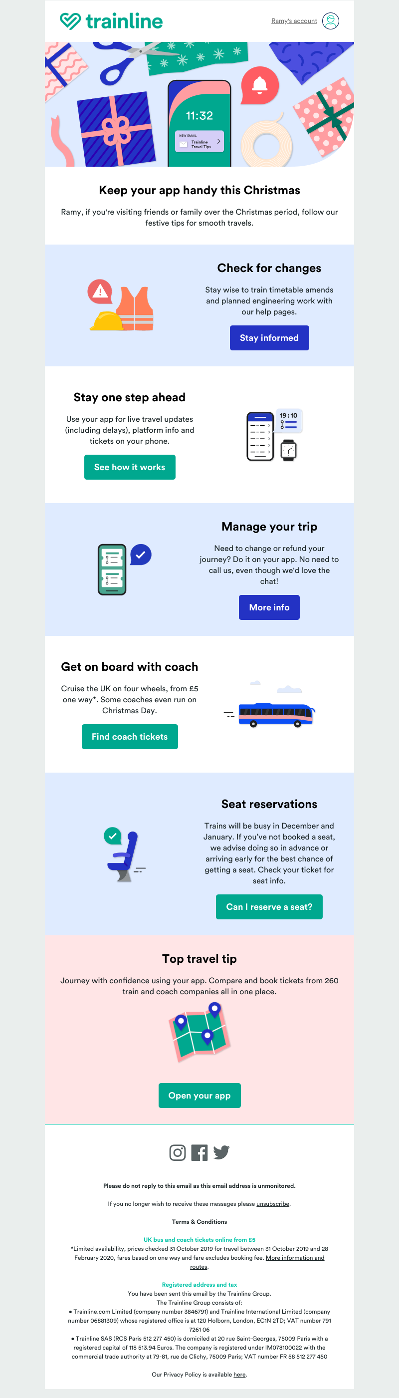 Trainline - Festive tips for smooth travels