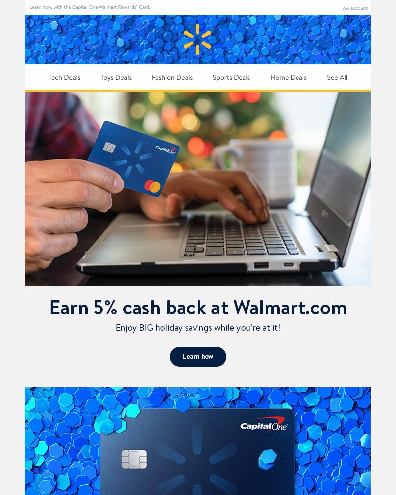 Walmart - Earn 5% cash back this holiday season & beyond ☃️