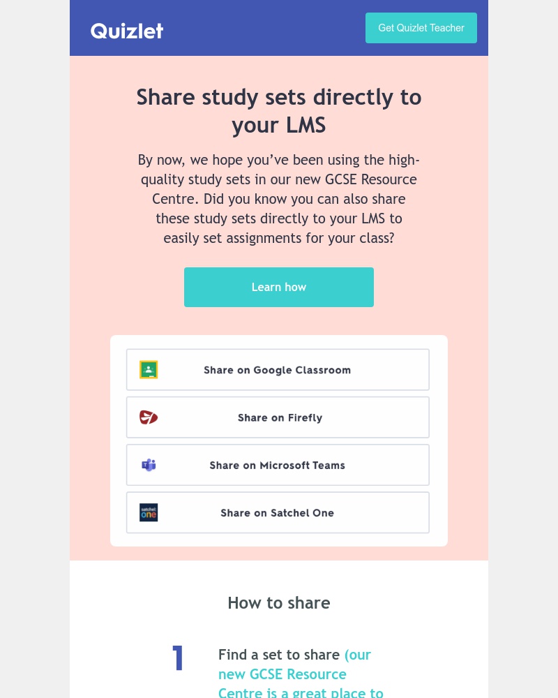 Quizlet - Easily set GCSE study sets for your class