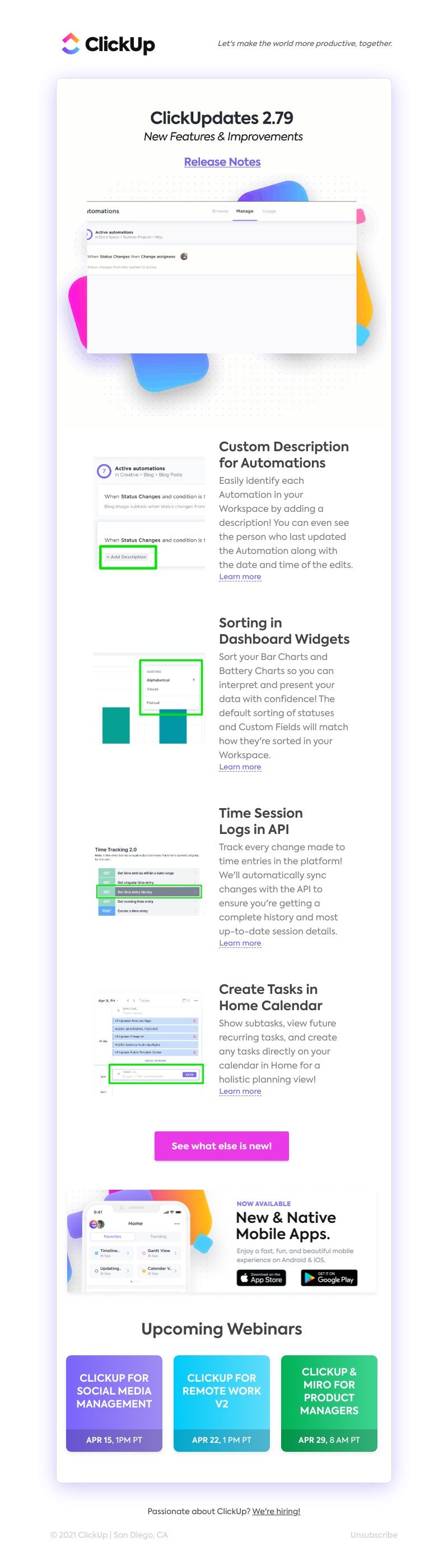 ClickUp - Custom Description for Automations, Sorting in Dashboard Widgets, ➕ more!