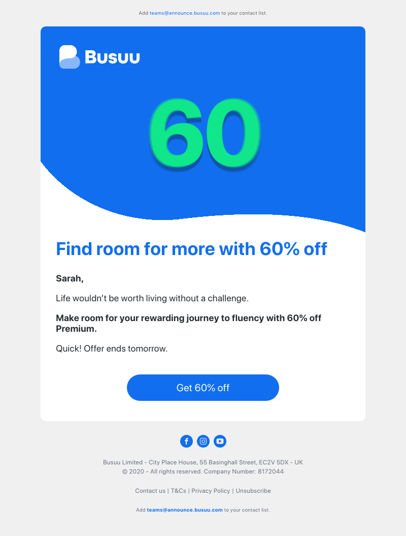 Busuu - Grab 60% off Premium, and you’ll uncover a new opportunity 🔓