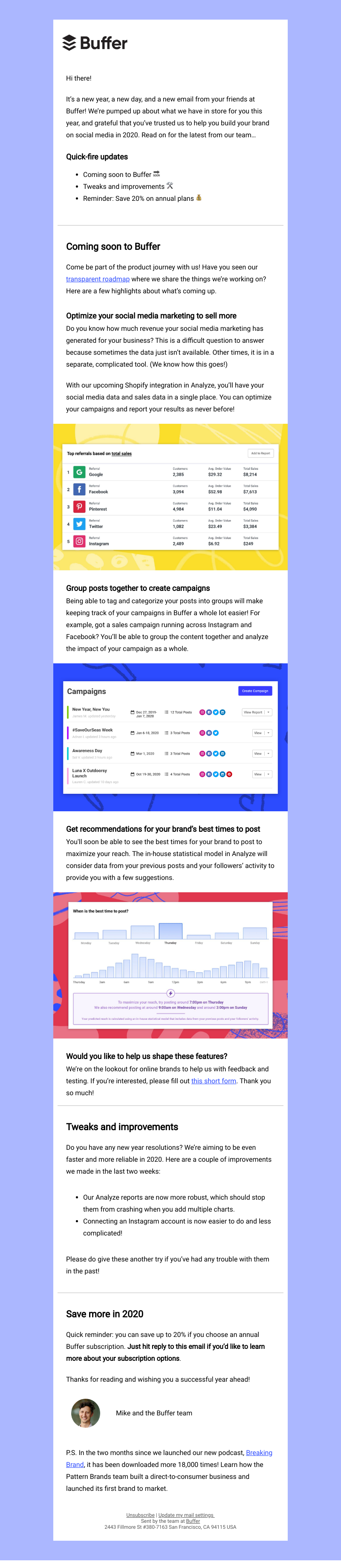  - Buffer in January 🤗