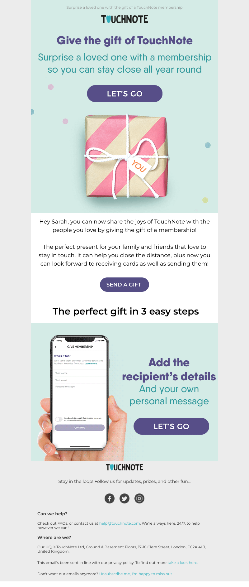 TouchNote - We think you’re going to like this… 🎁