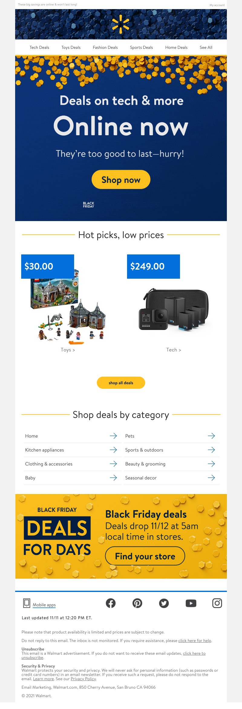Walmart - Going fast: DEALS on tech & more 🙌