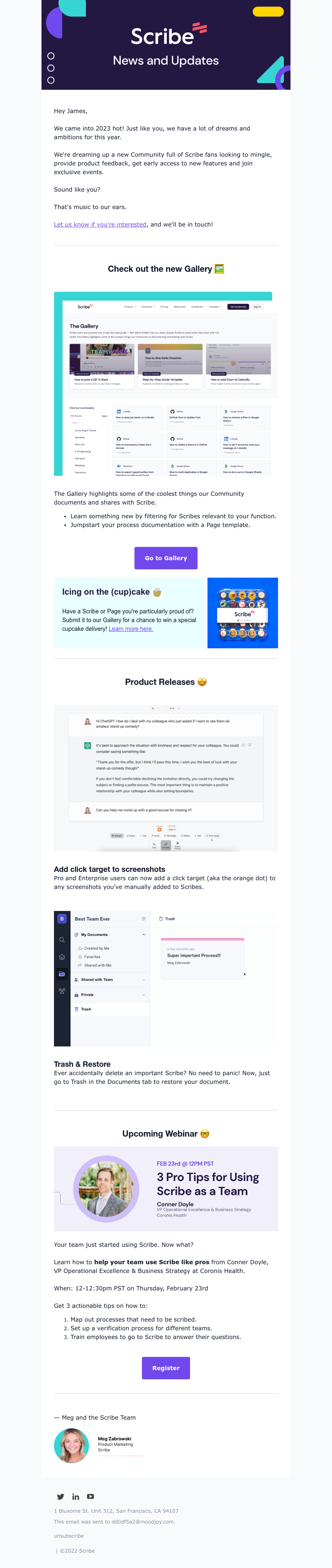 Scribe - Scribe Newsletter: community, cupcakes and more!