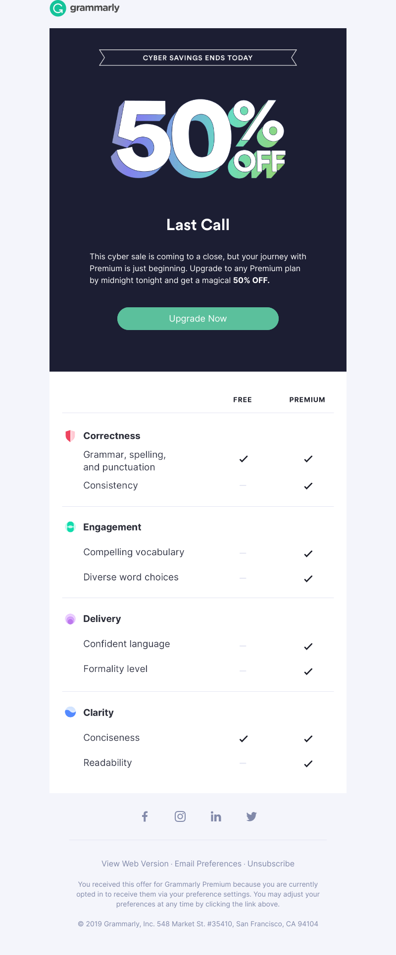 Grammarly - LAST CHANCE: 50% OFF Cyber Savings Ends Today
