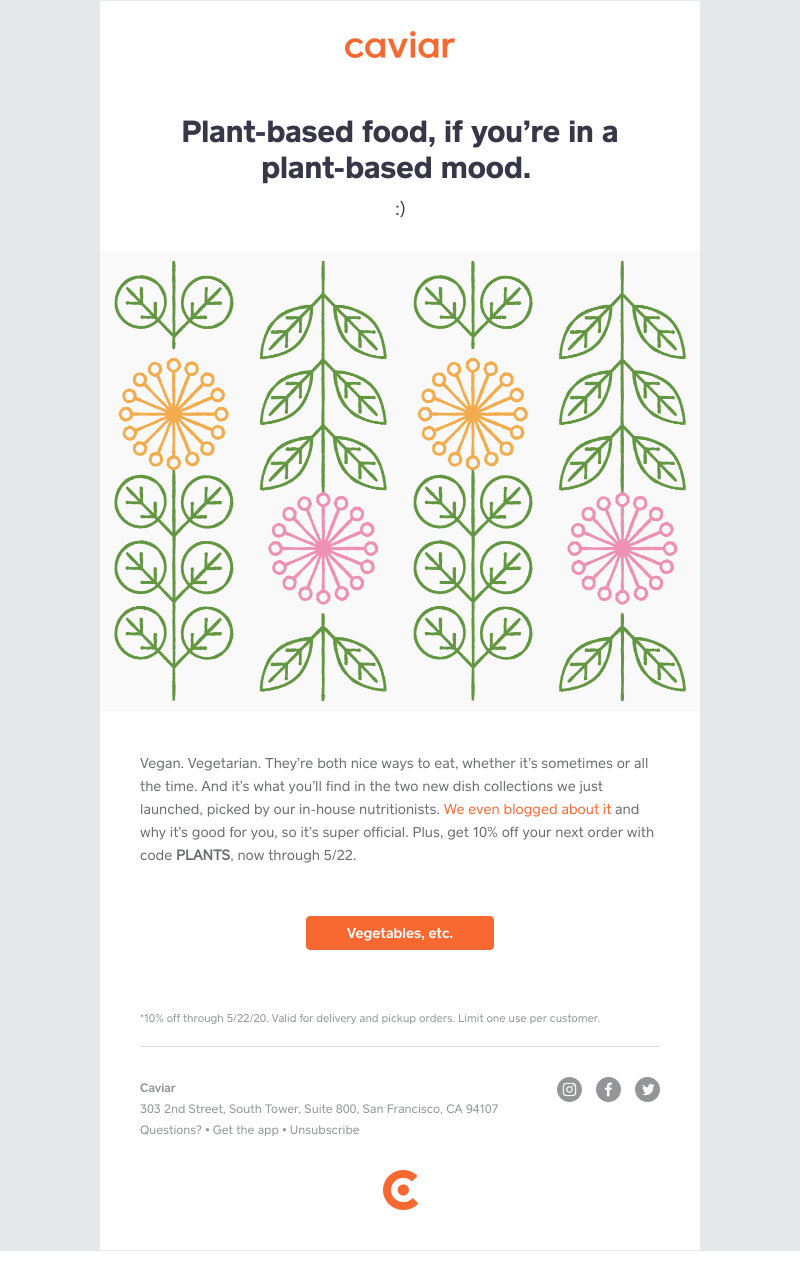  - New/healthy: Vegan/vegetarian collections