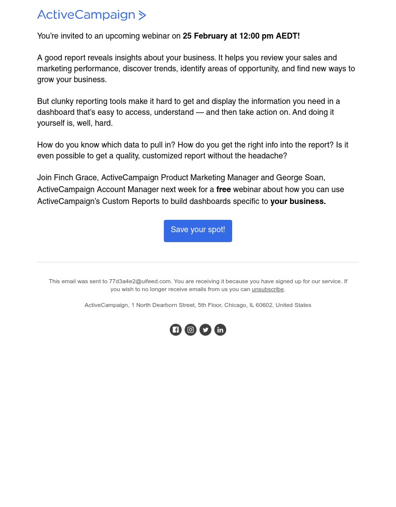  - Webinar: How to build your perfect dashboard with ActiveCampaign’s Custom Reports