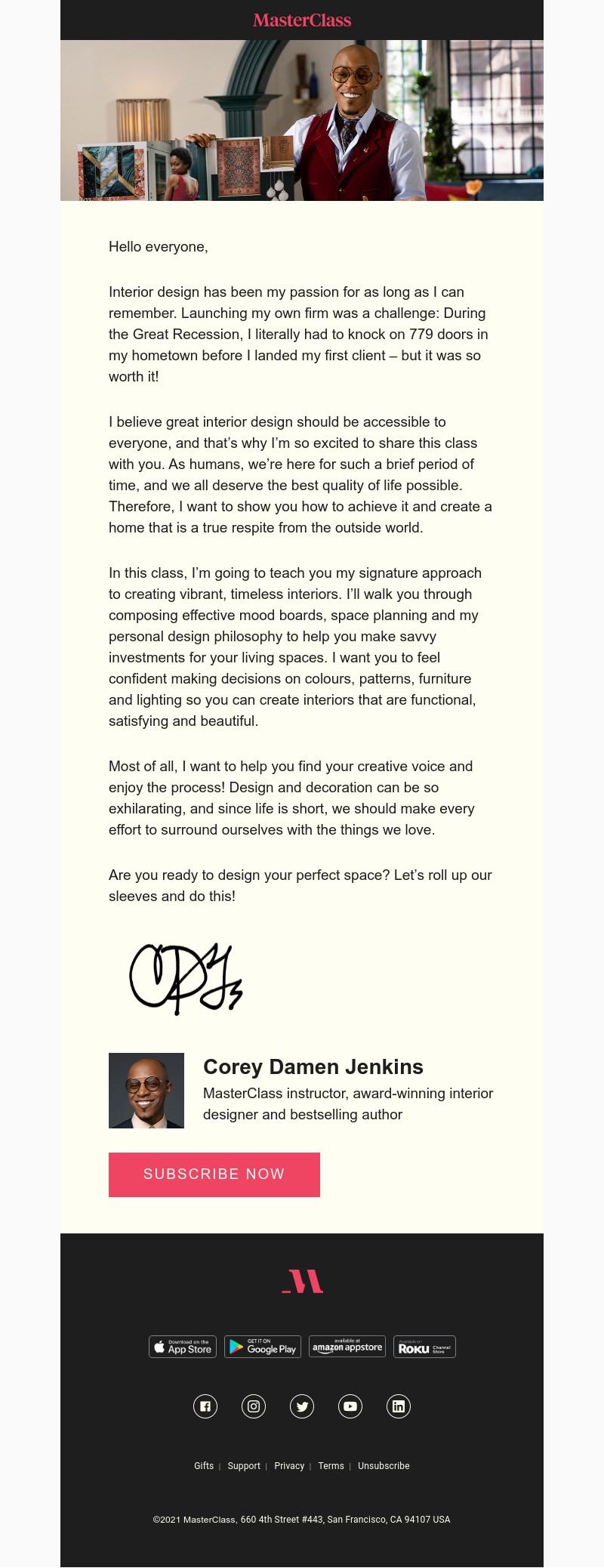  - My class on interior design is here