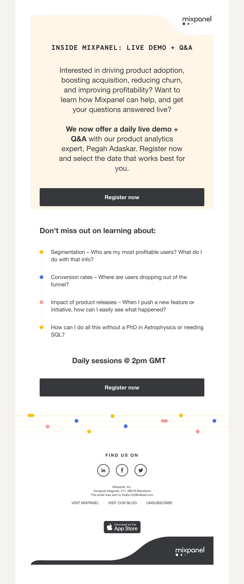 Mixpanel - Pick a day that works for you: see inside Mixpanel and get your questions answered live