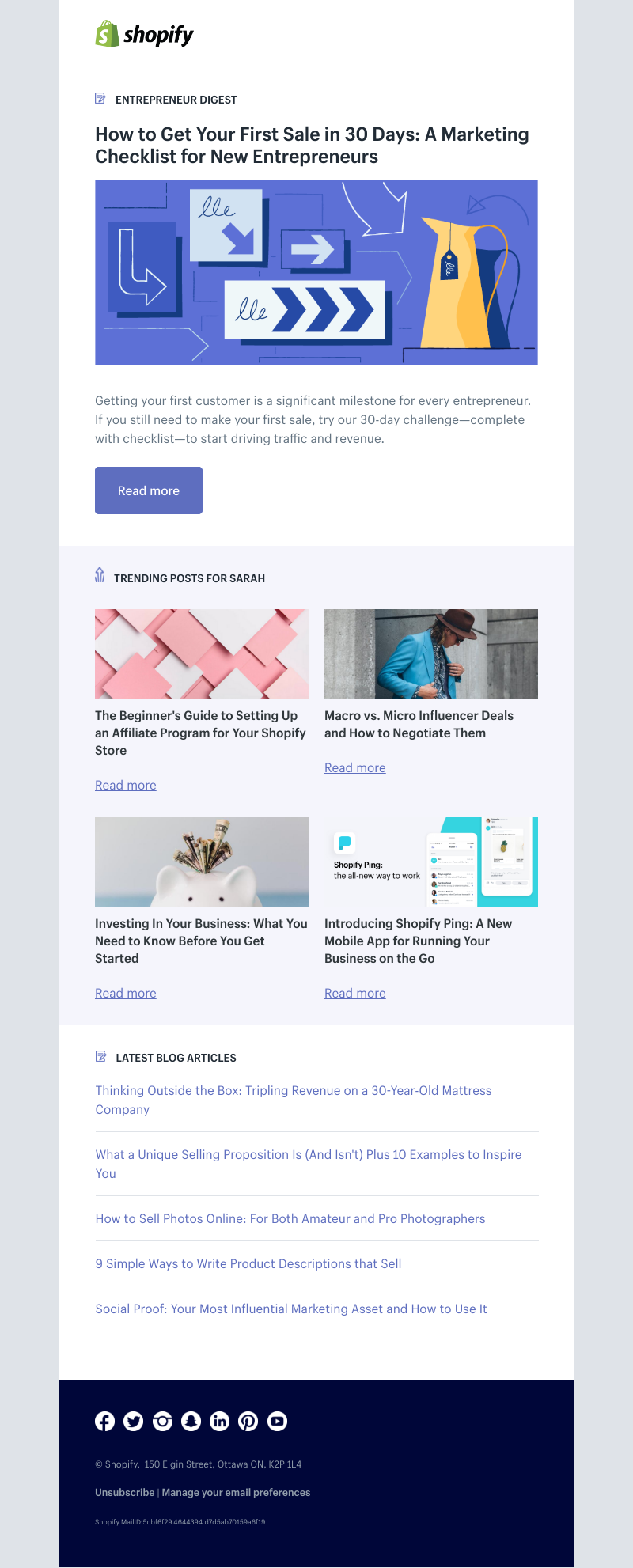 Shopify - How to Get Your First Sale in 30 Days: A Marketing Checklist for New Entrepreneurs