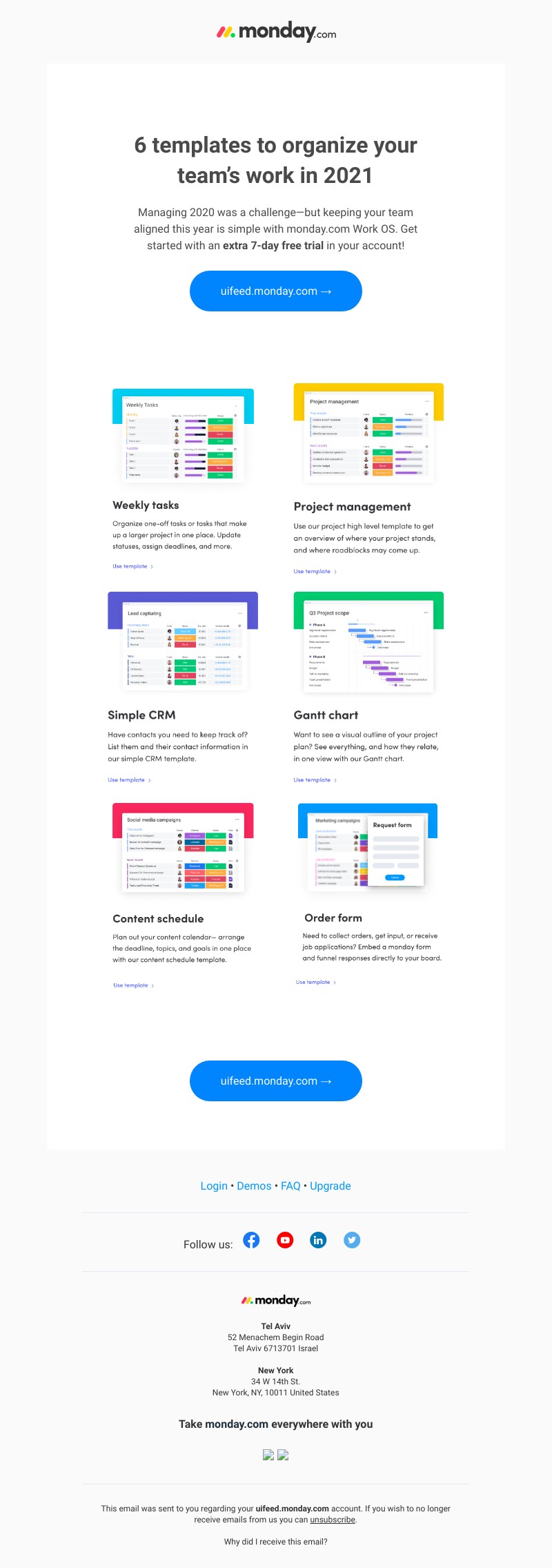 Monday - 6 templates for Uifeed <> monday.com