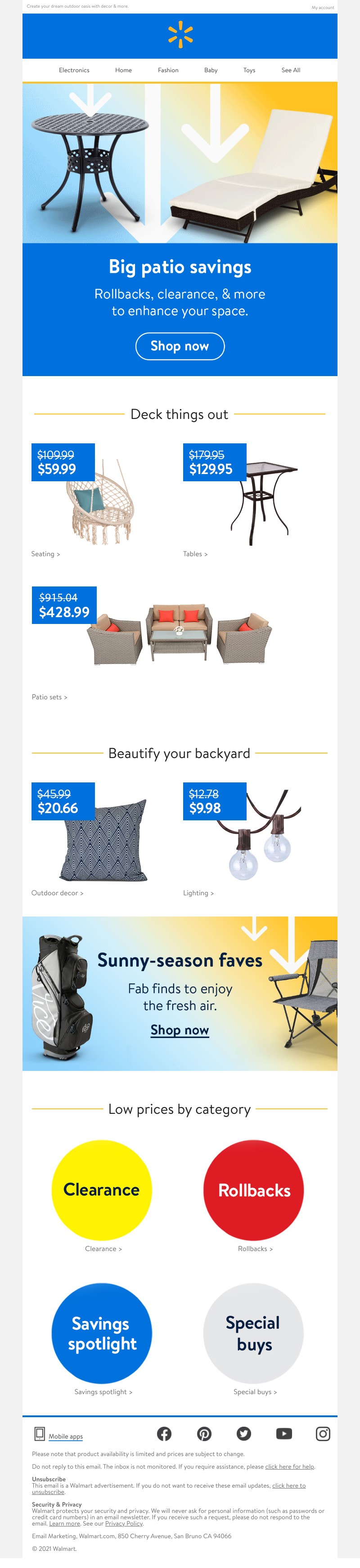 Walmart - Rollbacks & more on patio essentials ☀️