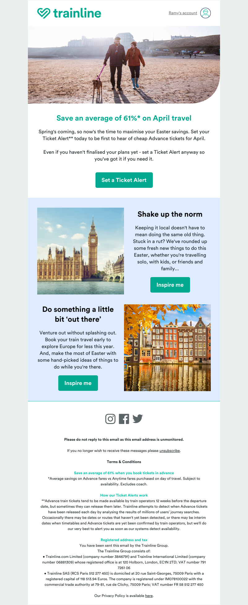 Trainline - Set your Easter Ticket Alert today