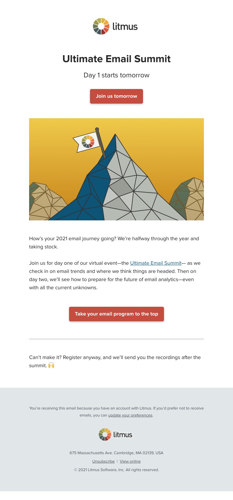Litmus - Tomorrow: Our Ultimate Email Summit kicks off!