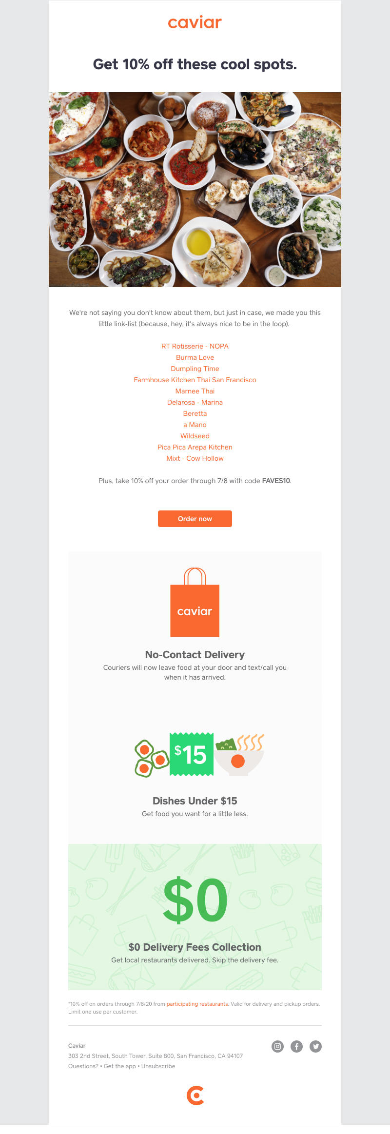  - Popular spots + 10% off