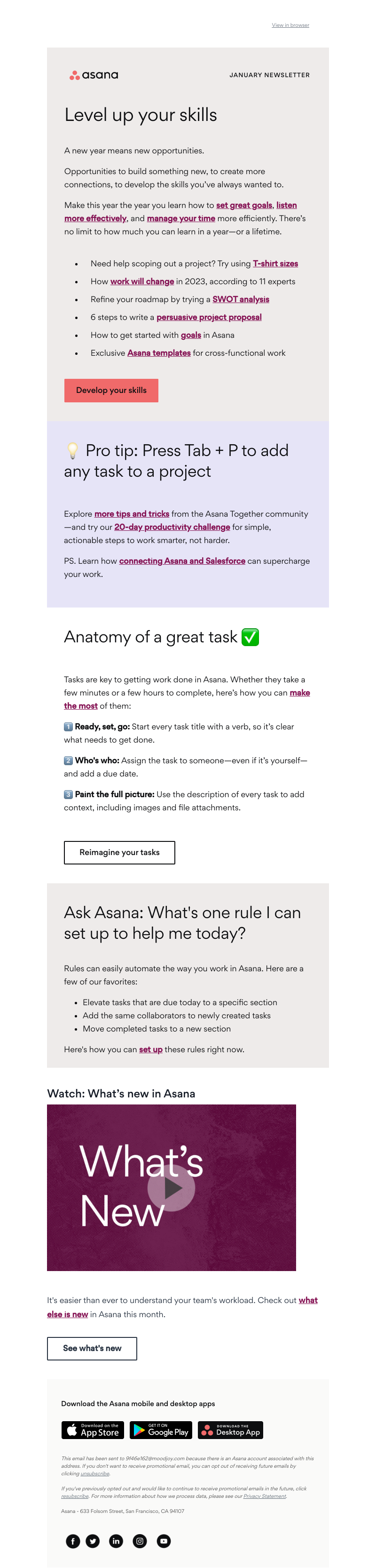 Asana - Three skills that can last a lifetime