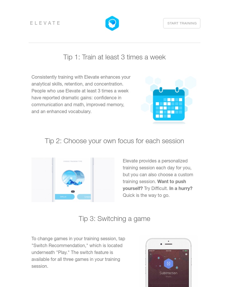 Elevate - Elevate training tips