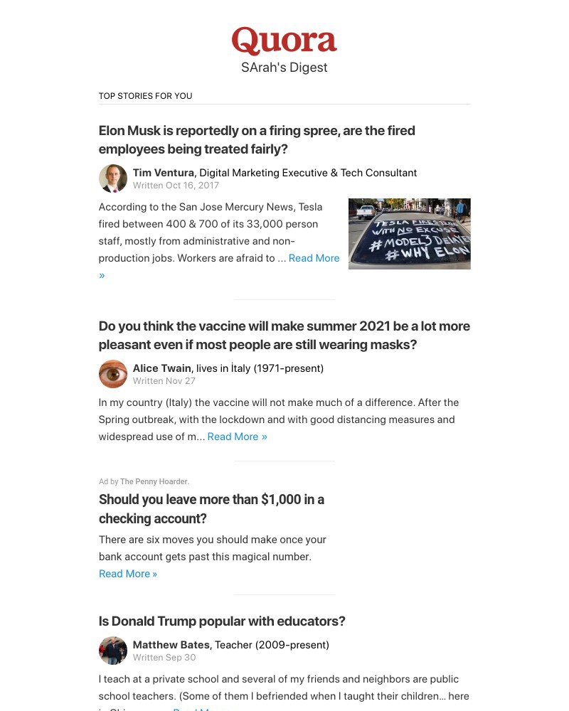 Quora - Elon Musk is reportedly on a firing spree, are the fired employees being treated fairly?