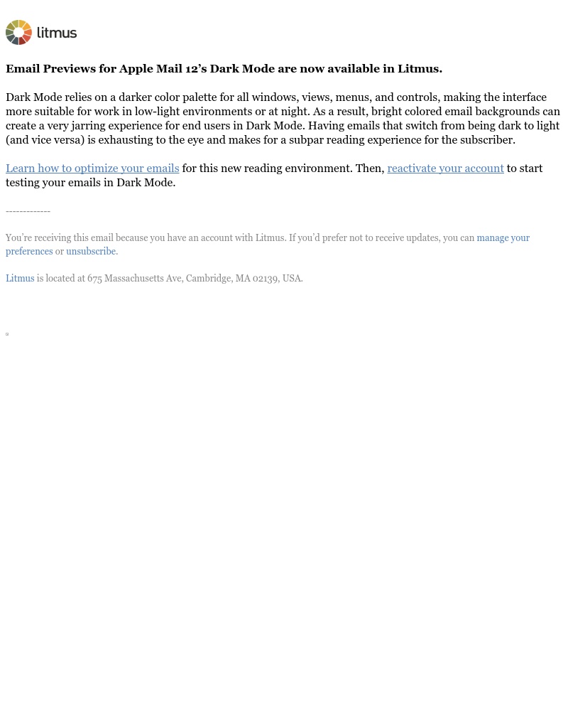 Litmus - Email client update: Dark Mode in Apple Mail 12