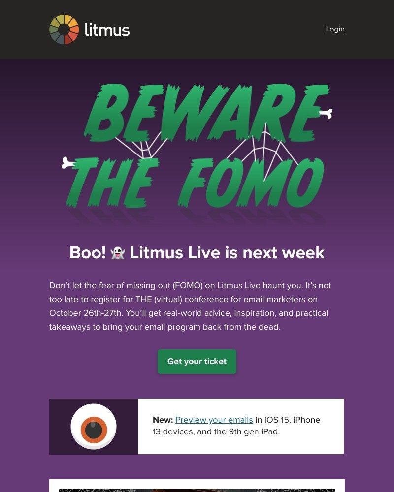 Litmus - Email tricks & treats at Litmus Live—next week!