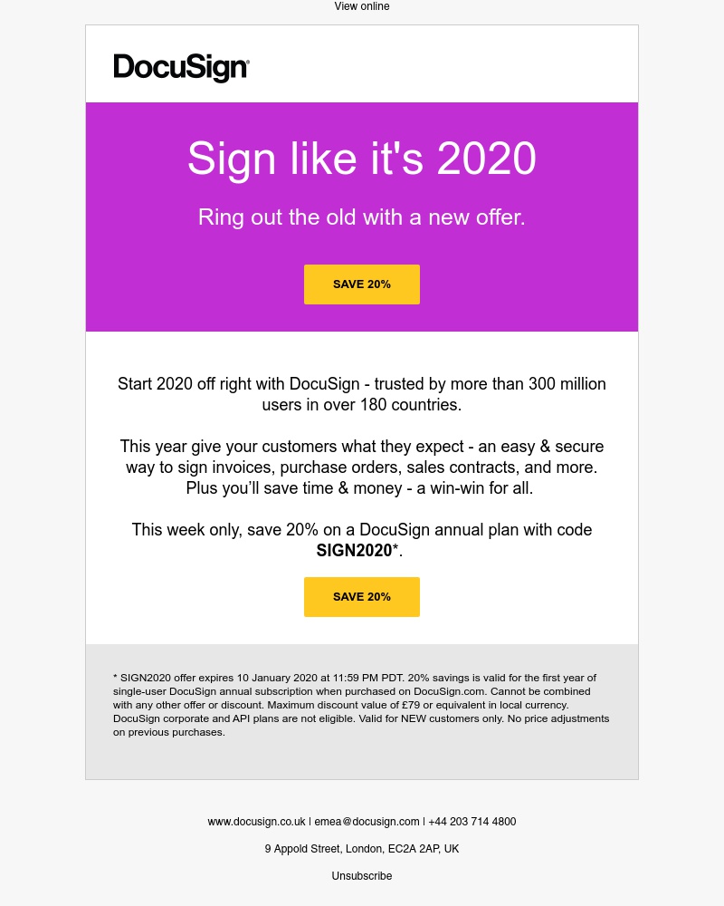 DocuSign - Enclosed: Special New Year offer!