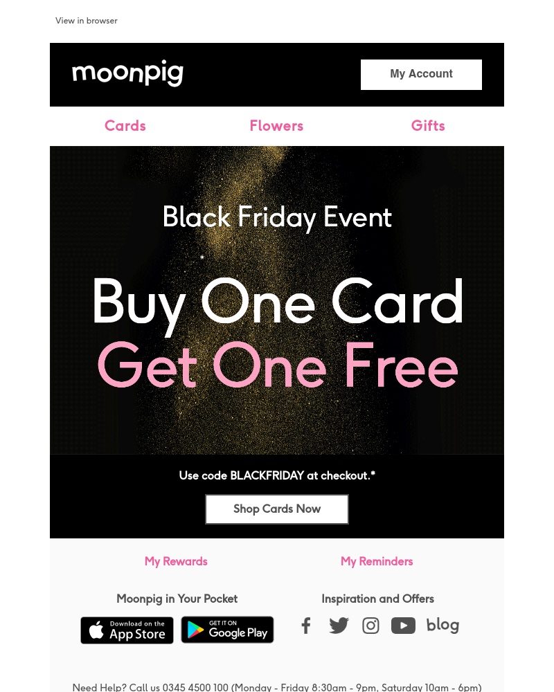 Moonpig - Ending soon - buy one card, get one FREE!