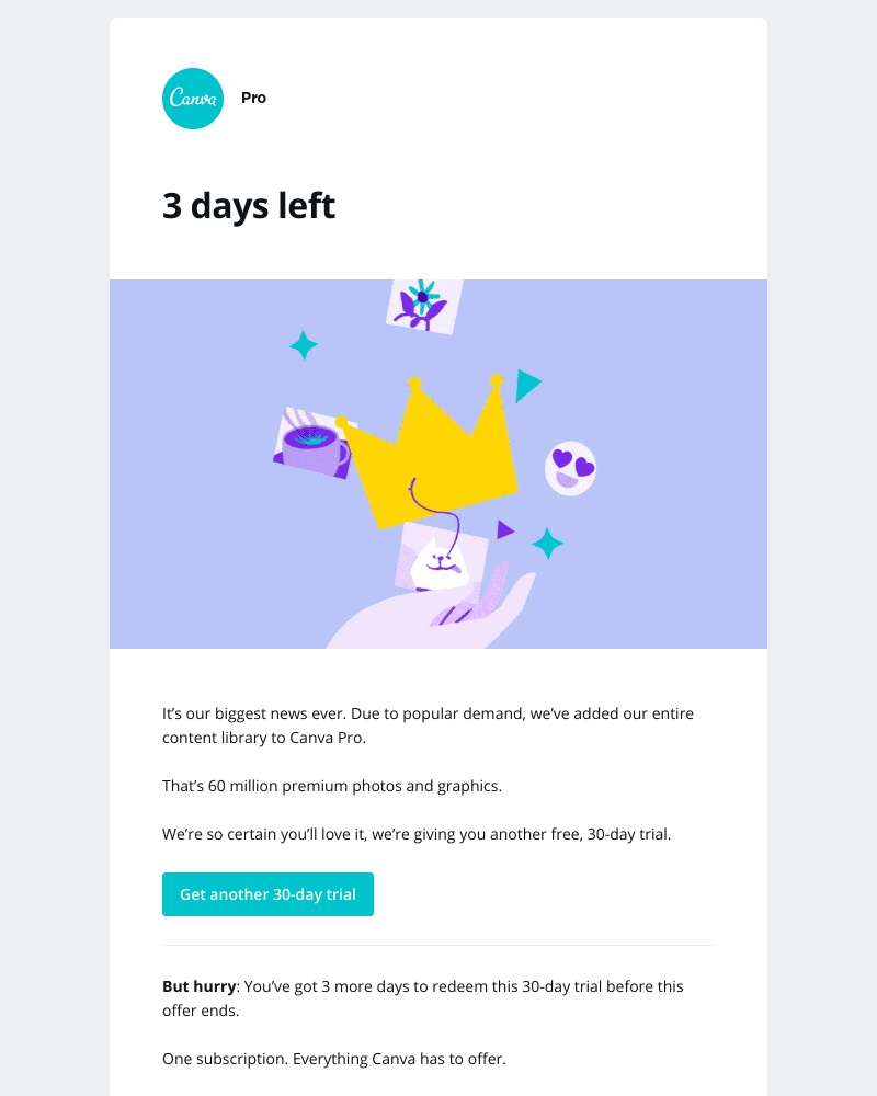 Canva - Ends soon: Get another free trial of Canva Pro!