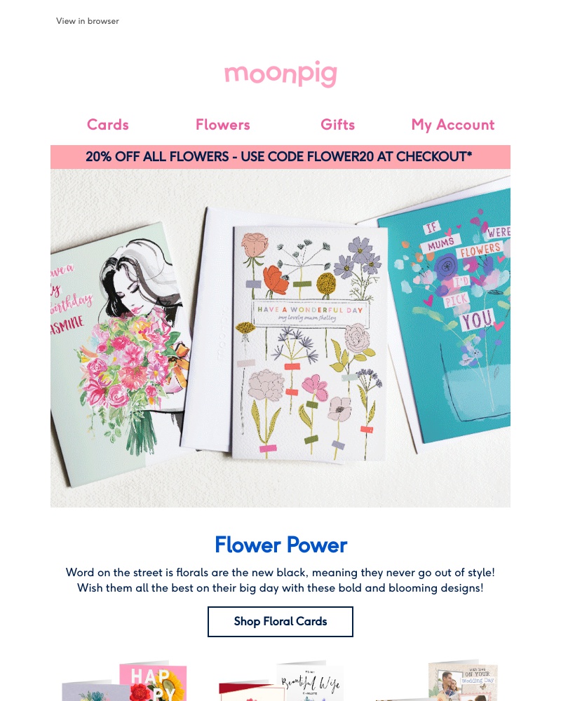 Moonpig - 🌸Enjoy 20% off all flowers! 🌸