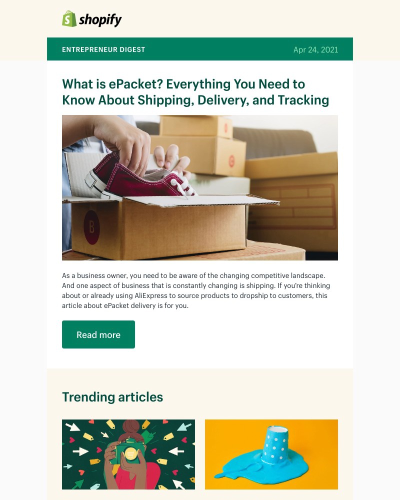 Shopify - ePacket shipping explained