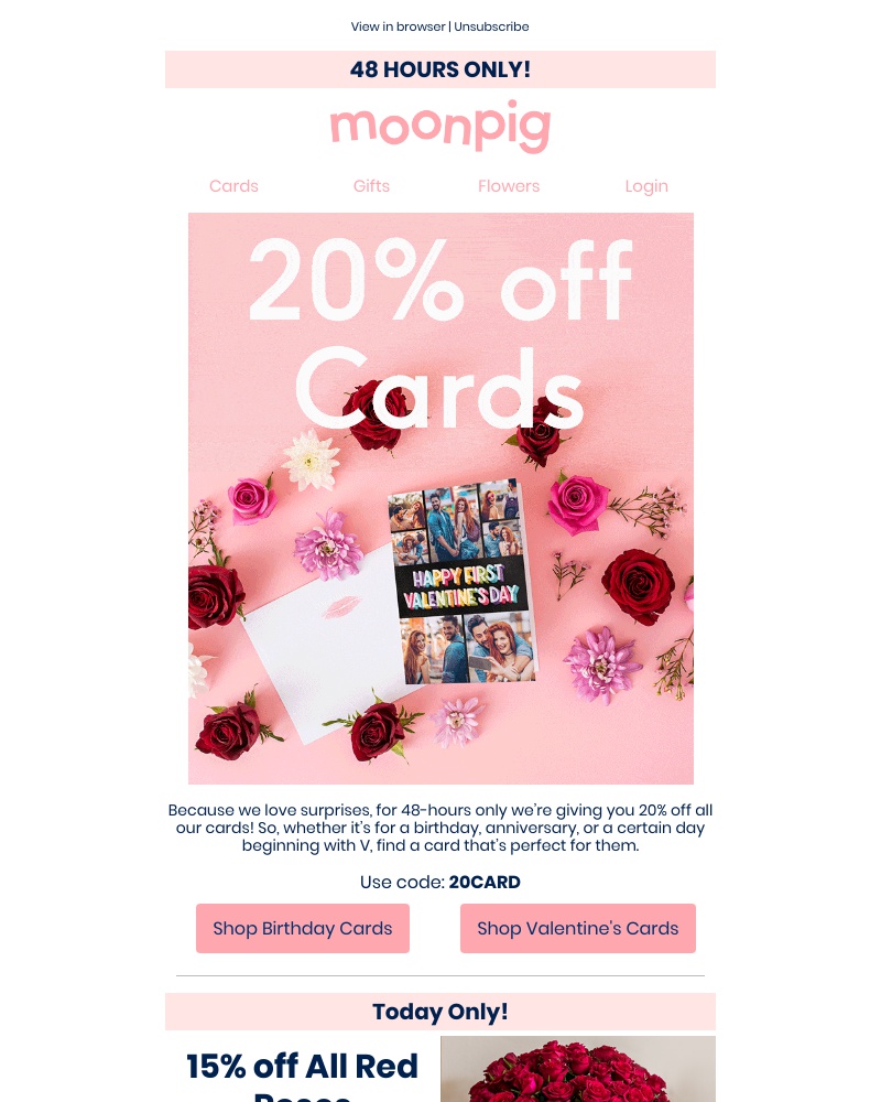 Moonpig - EXCLUSIVE 20% off cards (it's a win-win!) 💌