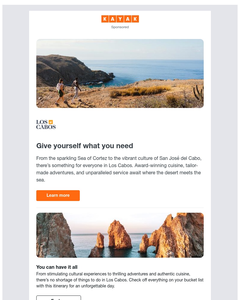 Kayak - Experience peak wellness in Los Cabos