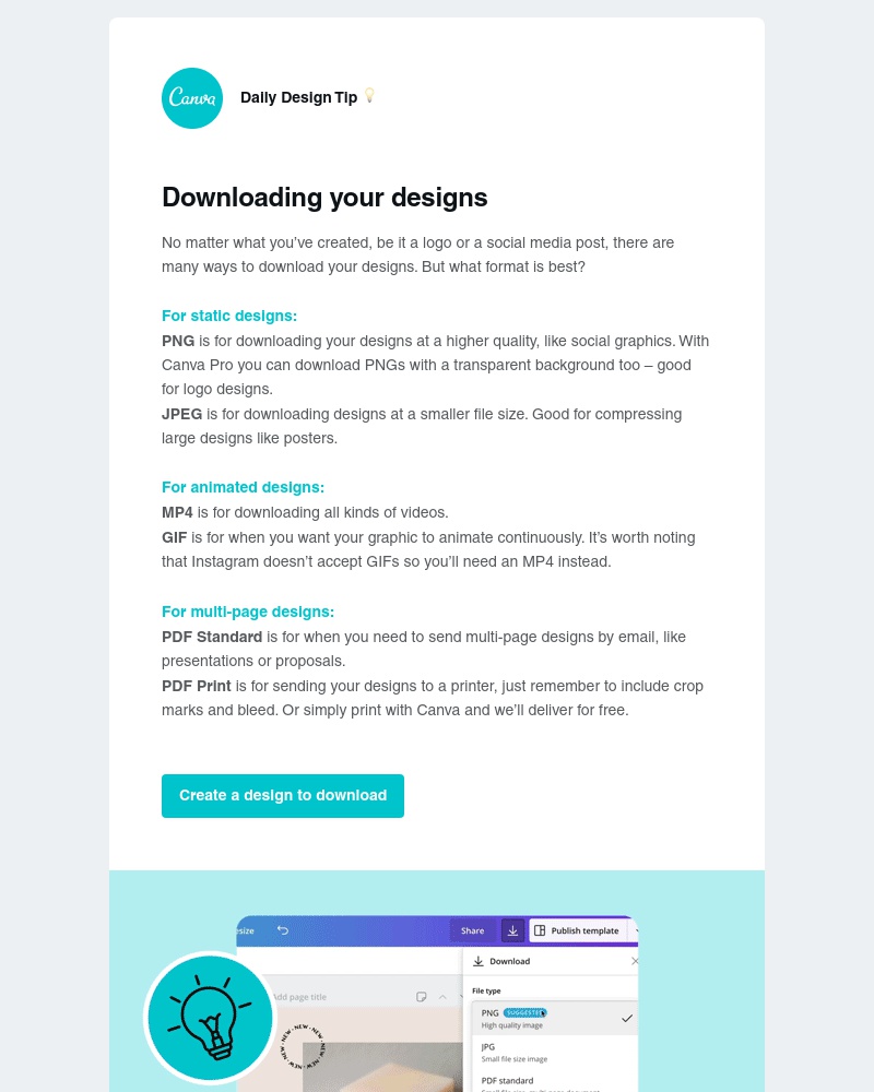 Canva - Export your design for the world to see