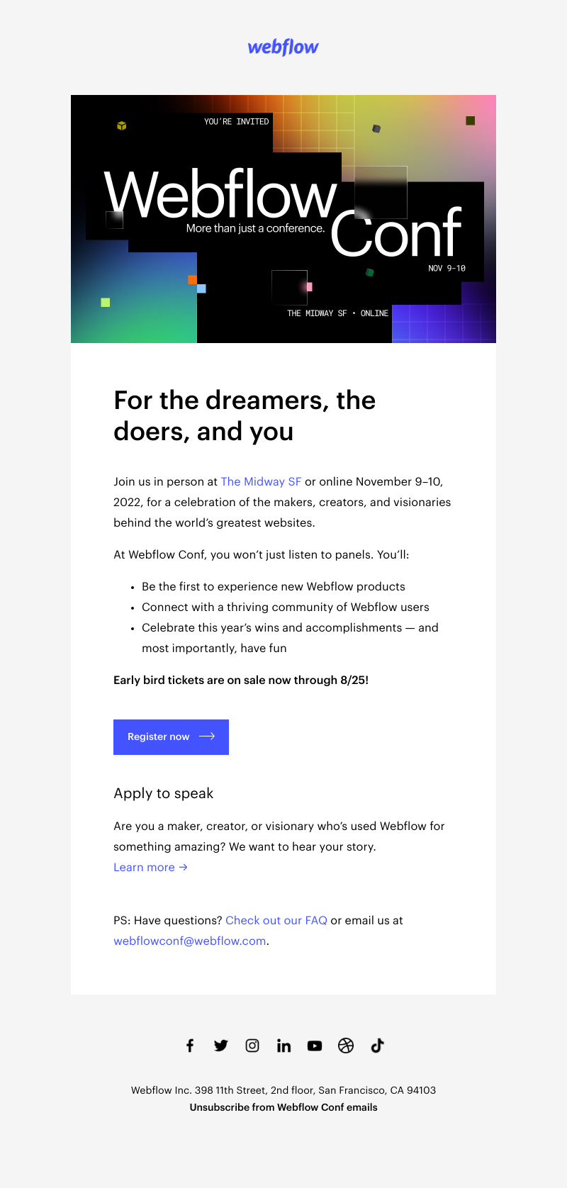 Webflow - You’re invited: Webflow Conf 2022