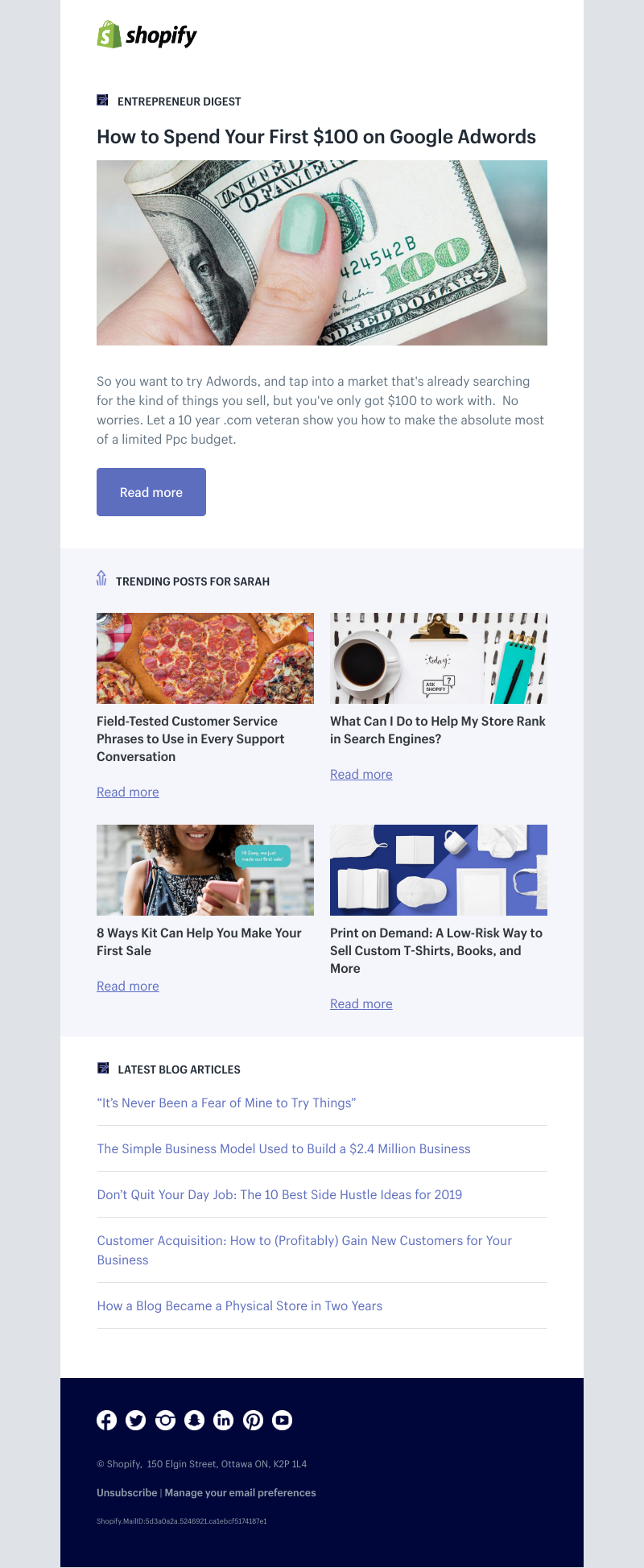 Shopify - How to Spend Your First $100 on Google Adwords
