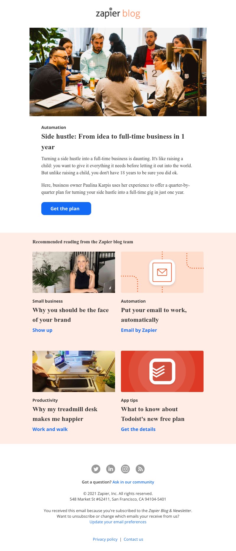 Zapier - Side hustle: From idea to full-time business in 1 year