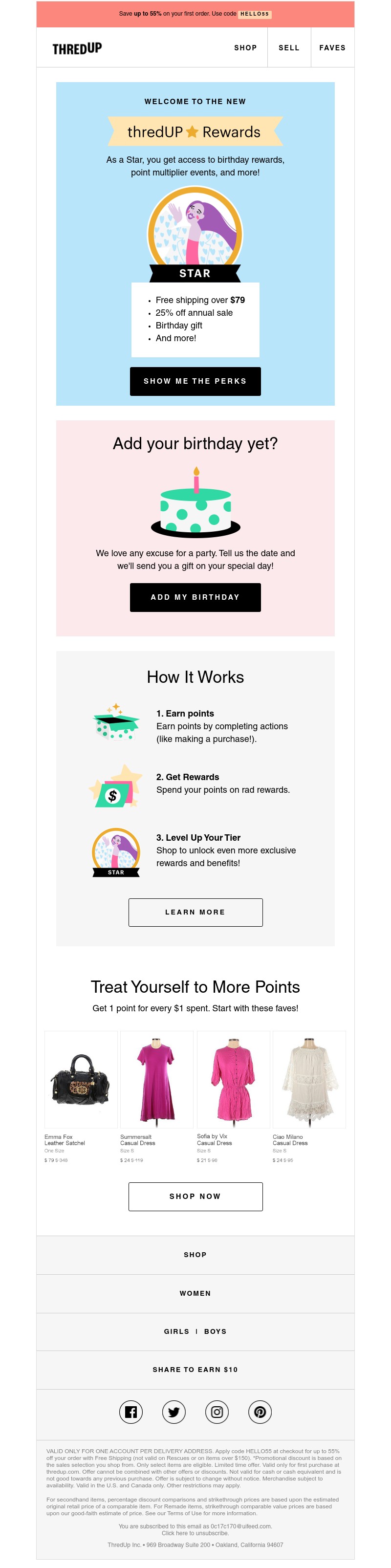 thredUP - Pst, tell us your birthday!