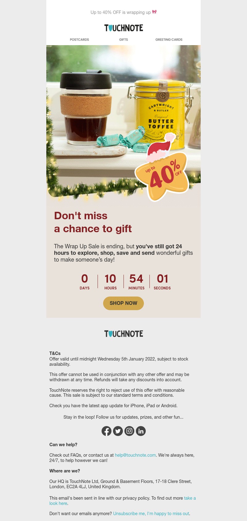 TouchNote - 24 HOURS of amazing gift savings 🤩
