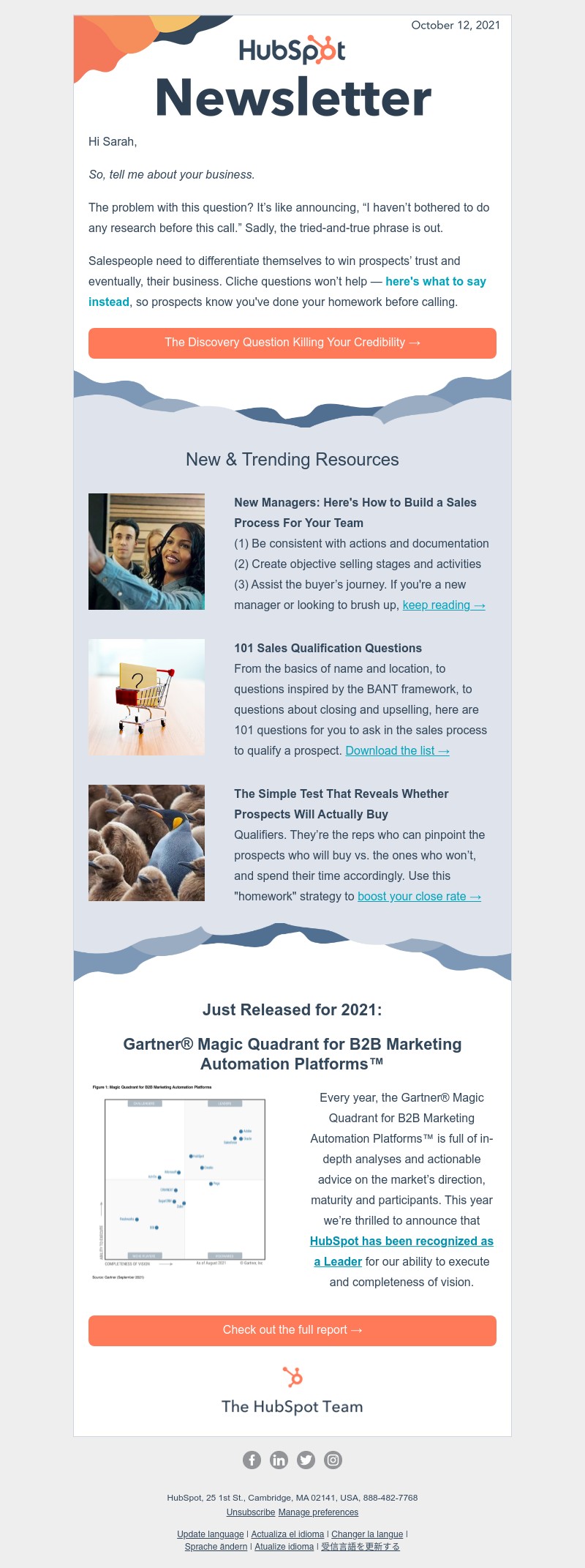 HubSpot CRM - [Newsletter] The Discovery Question Killing Your Credibility