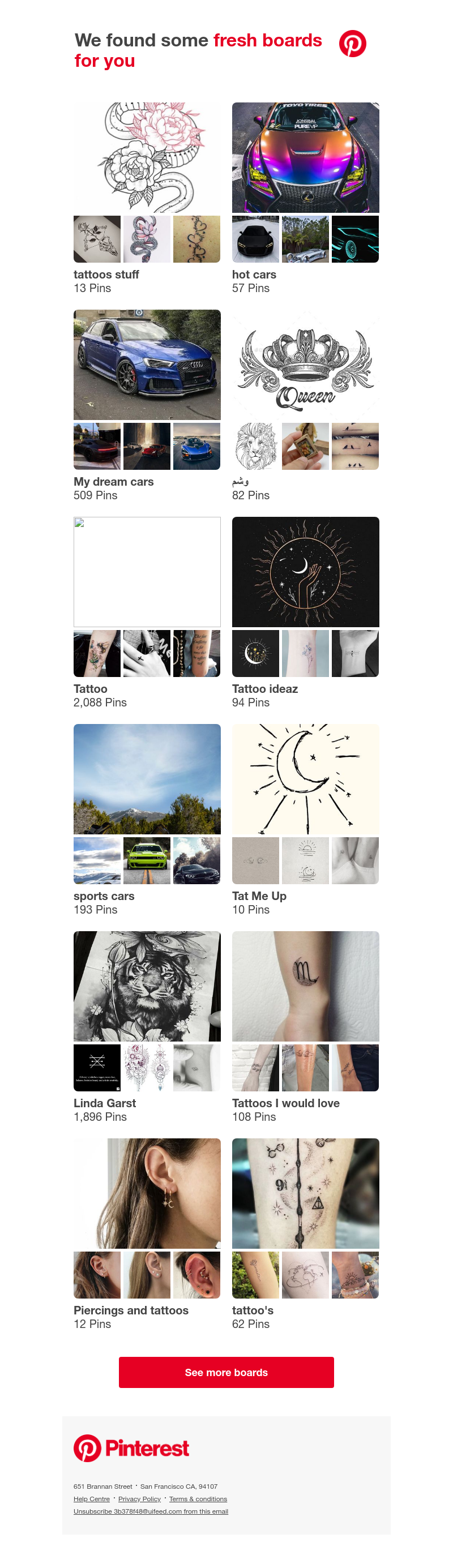 Pinterest - tattoos stuff, hot cars and 12 other boards like yours