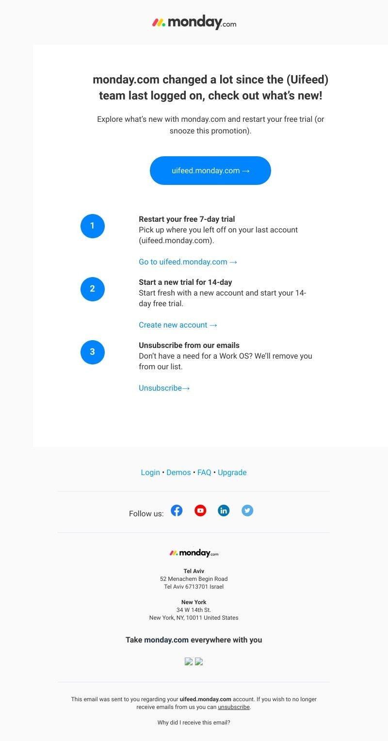 Monday - your monday.com account (Uifeed) is still active