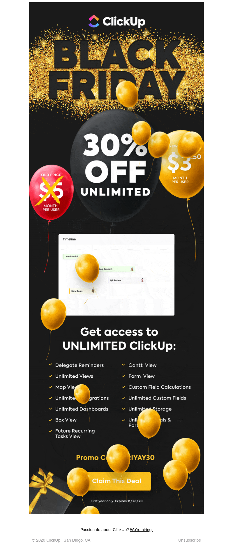 ClickUp - ClickUp's Black Friday starts today! ⏰