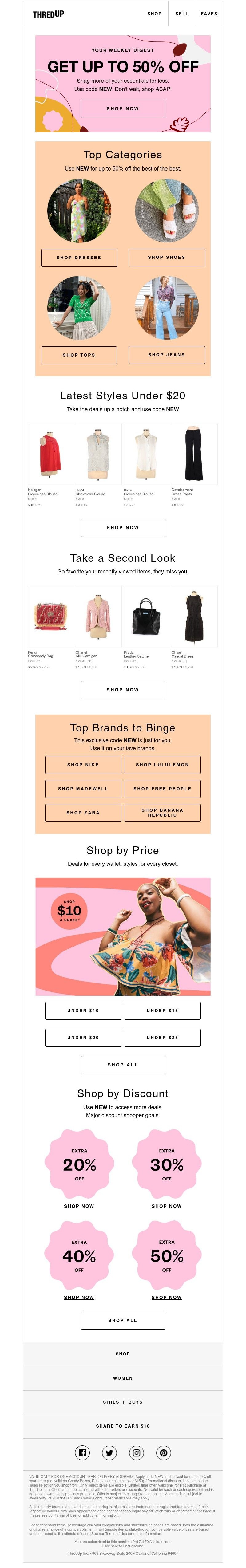 thredUP - 👋 This digest: Get 50% off!