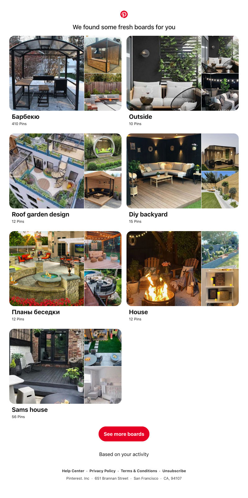 Pinterest - "Барбекю", "Outside" and 5 other boards inspired by your recent activity