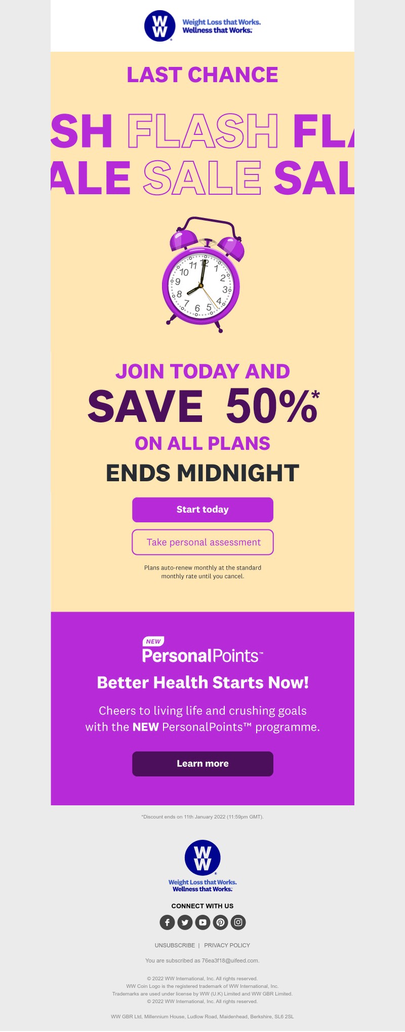 WW (Weight Watchers) - EXTENDED: Last chance to get 50% off